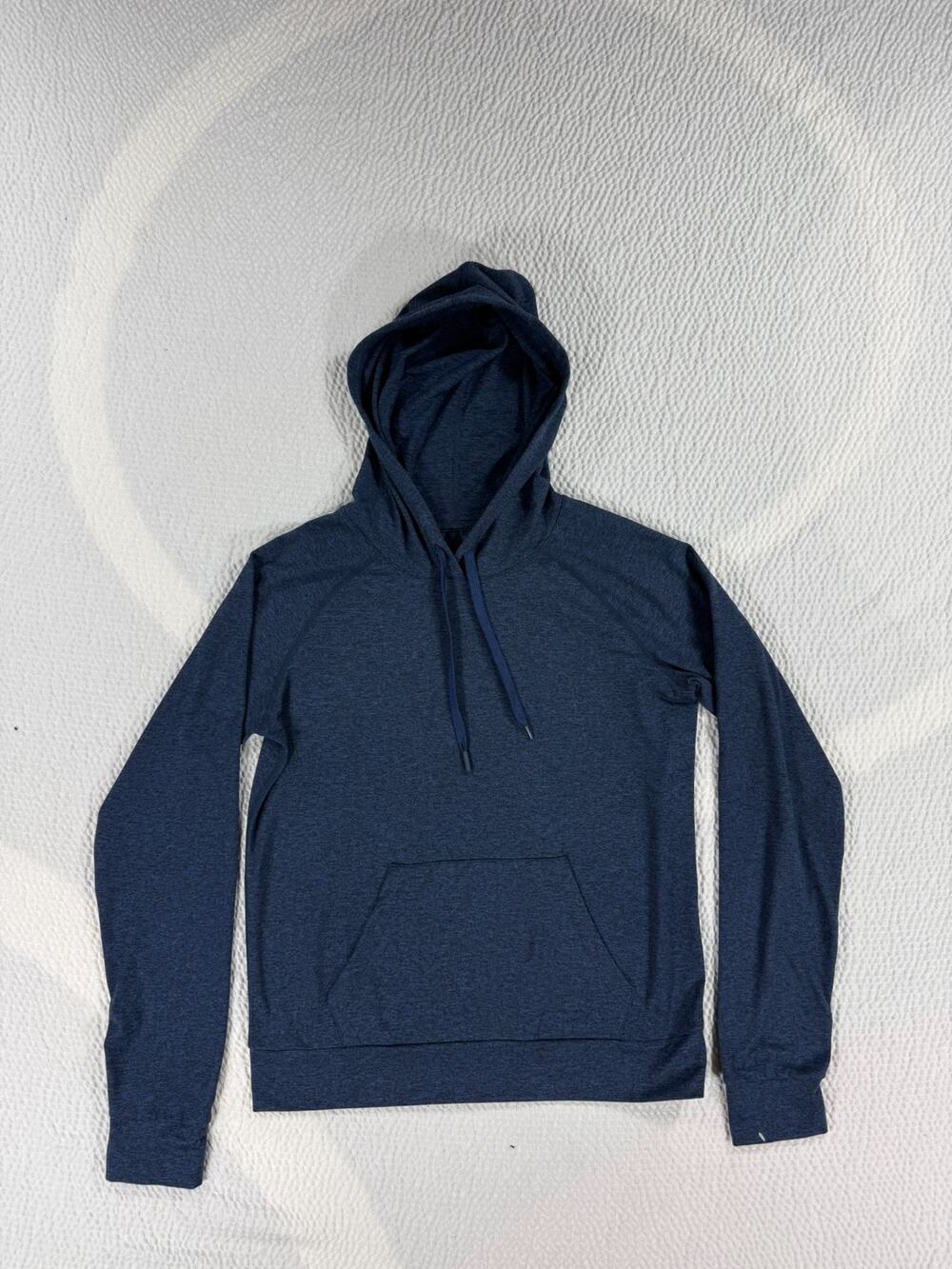 Quince Hoodie Mens Small Navy Pockets Casual Drawstring Stretch